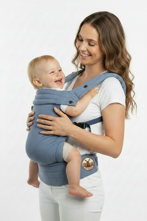 Model met patch op linkerkant heupband